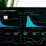 SEO professional analysing a website traffic drop on a laptop dashboard